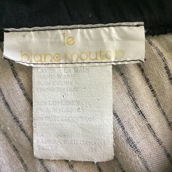 Le Blanc Mouton Linen Blend BOHO Artsy Mixed Media Tunic Top M/L 148A - Picture 8 of 8